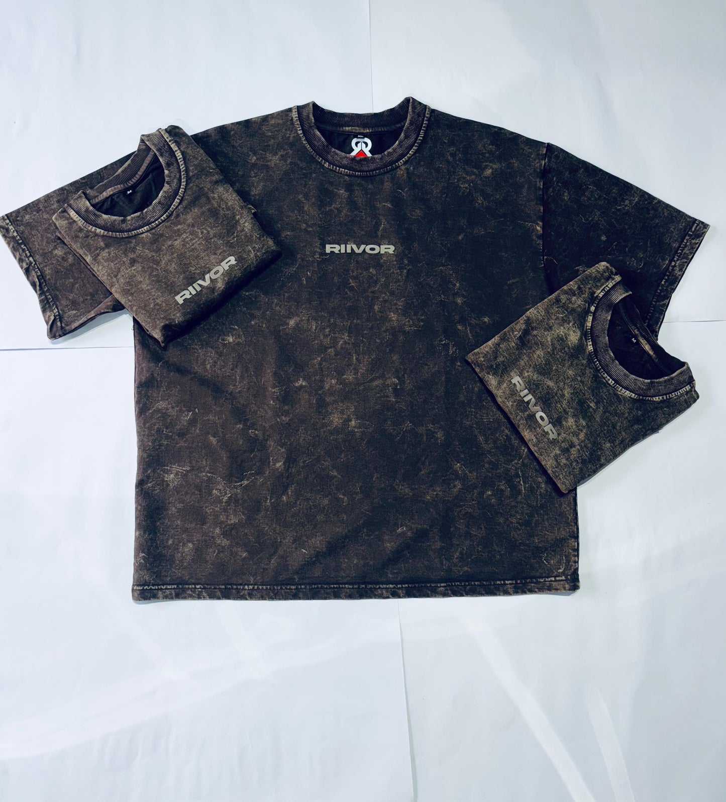 Brown Acid Wash Oversized T-Shirt.