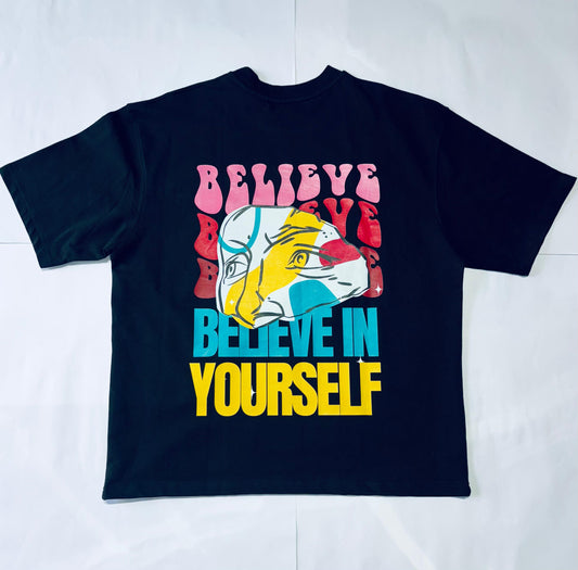 The BELIEVE in "RIIVOR" Oversized T-Shirt.